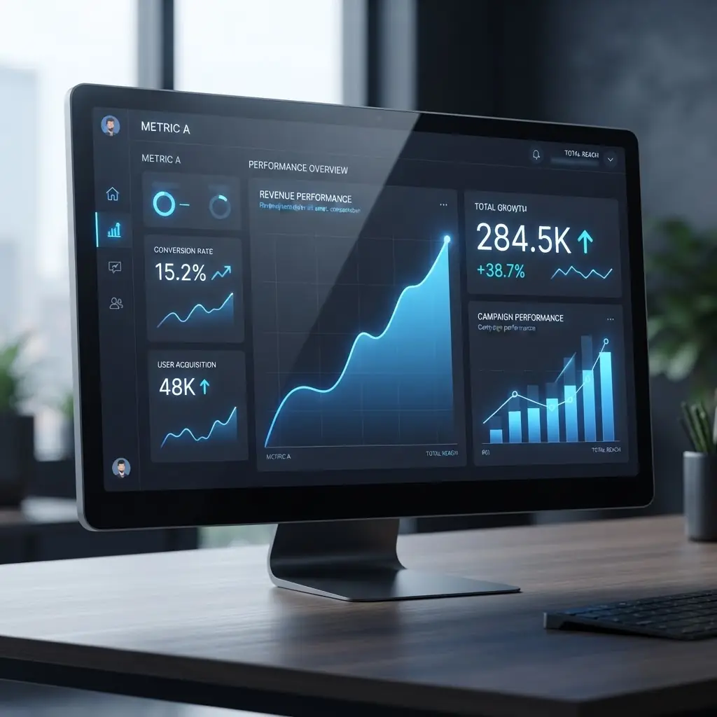Growth analytics dashboard showing campaign performance
